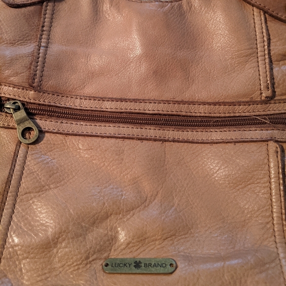 Lucky Brand Camel Handbag Shoulder Bag Tassels - Picture 2 of 5